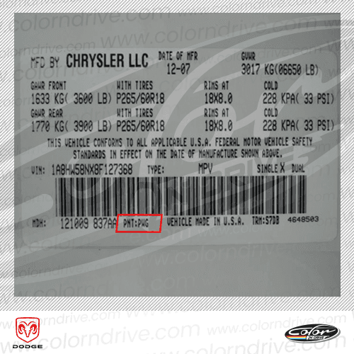 RAM paint code label example 2