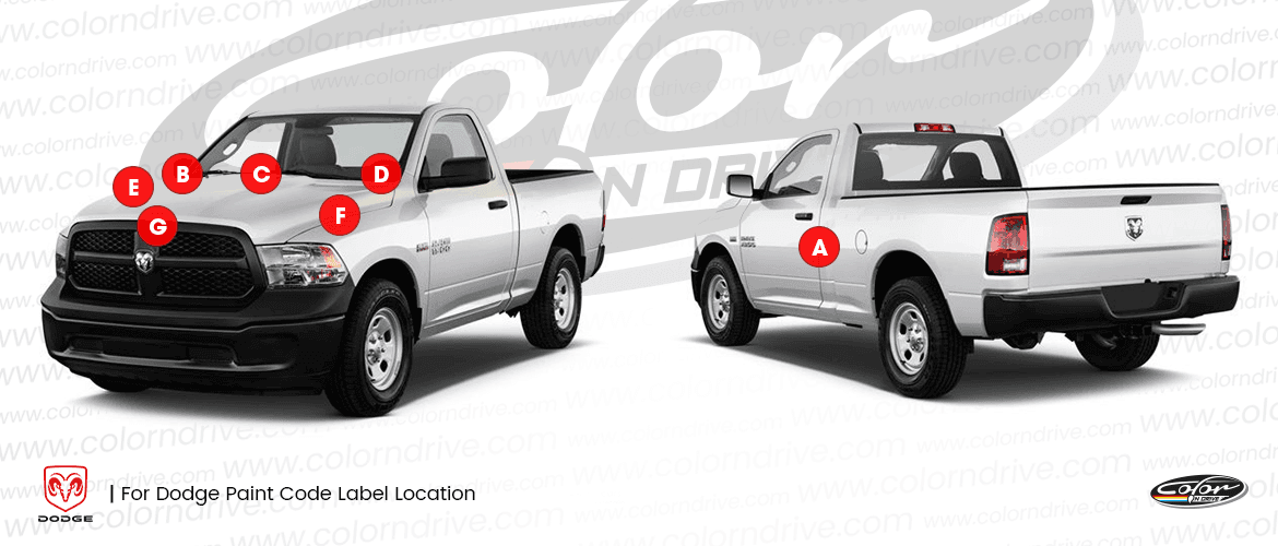 RAM paint code label location diagram